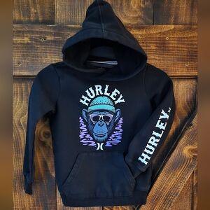 Hurley Black Kids Hoodie Graphic Pullover Youth Size 5